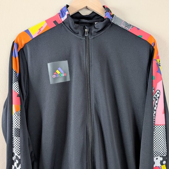 Adidas x Kris Andrew Small Black & Rainbow Tiro Track Jacket Pride L Small Hole - Picture 4 of 12